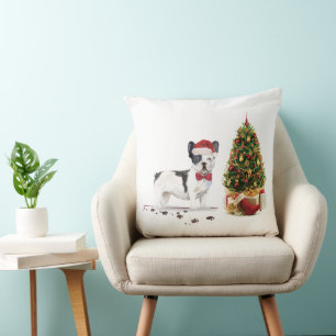 Coussin Chien de Noël Noir et Blanc