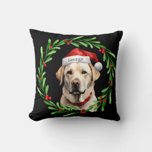 Coussin Chien de Noël Yellow Lab Labrador Retriever Père N