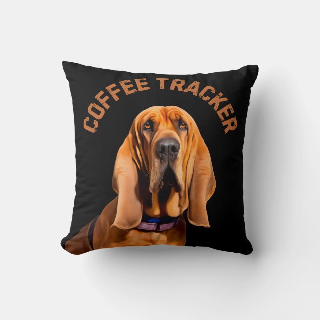 Coussin Chien de pisteur de café (Recto)