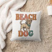 Coussin Chien de plage gravure vintage création graphique_ (Couverture)