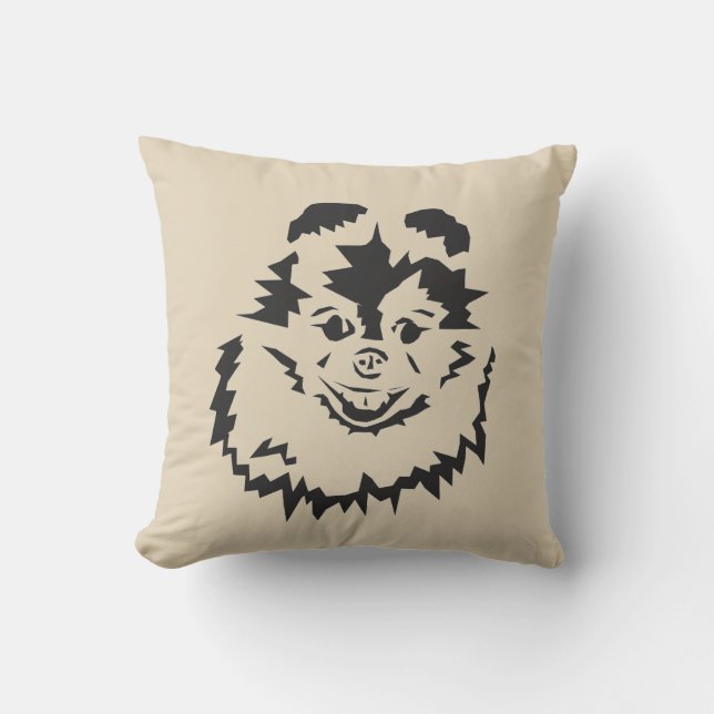 Coussin Chien de Poméranie sourit Jeu d'oreiller (Recto)
