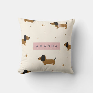 Coussin Chien de race Dachshund Brun Mignon Personnalisé
