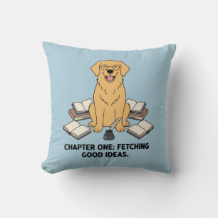 Coussin Chien de race Retriever doré Design de chien bleu