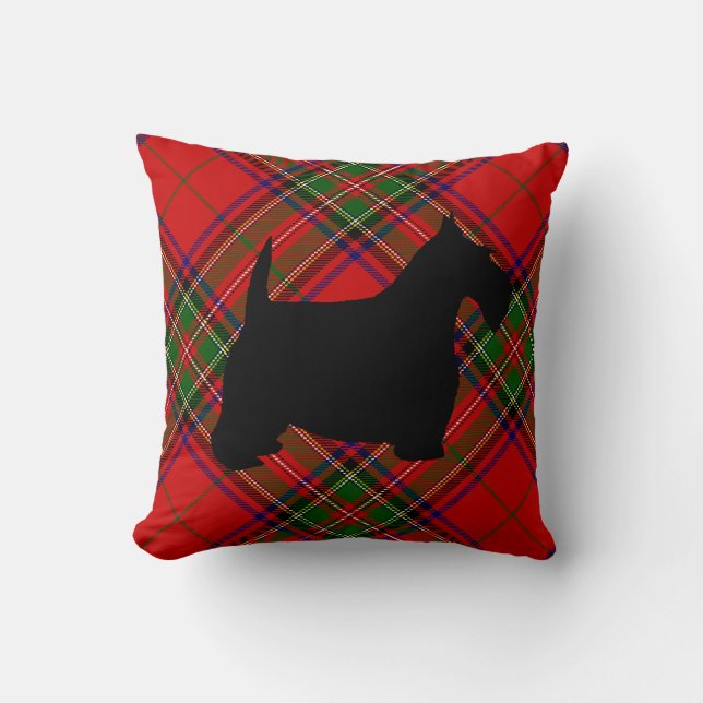 Coussin Chien de Scottie sur le plaid (Recto)