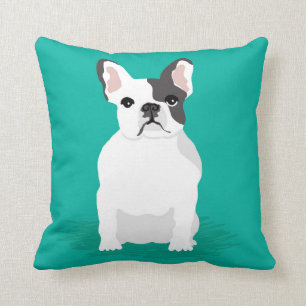 Coussin Chien de taureau français, portraits de mignons a