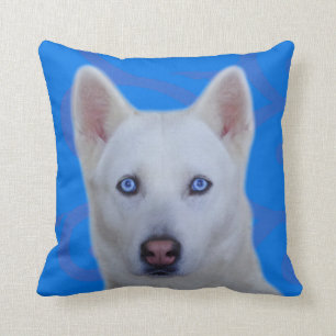 Coussin Chien de traîneau sibérien blanc