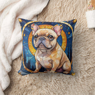 Coussin Chien de ville en verre tendu Ciel de nuit