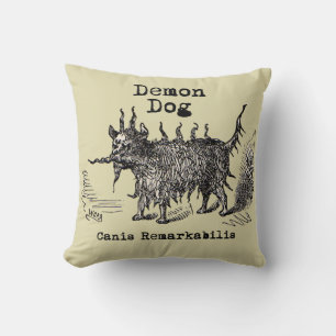Coussin Chien Démon Vintage Drôle Mignon