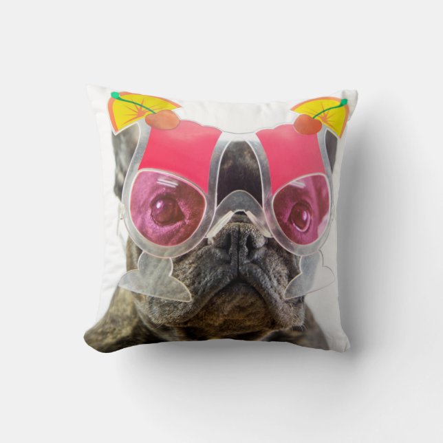 Coussin Chien des images | de Getty avec des verres de (Recto)