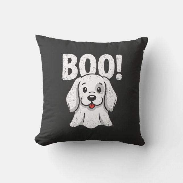 Coussin Chien d'Halloween Boo Conception de chiot mignon f (Recto)