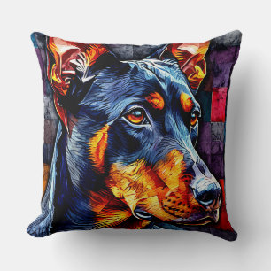 Coussin Chien Doberman mignon