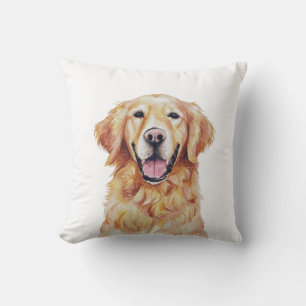 Coussin Chien d'or minimaliste de recherche inspiré Jeu P