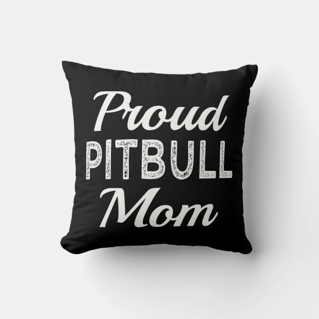 Coussin Chien drôle de maman fière de Pitbull (Recto)