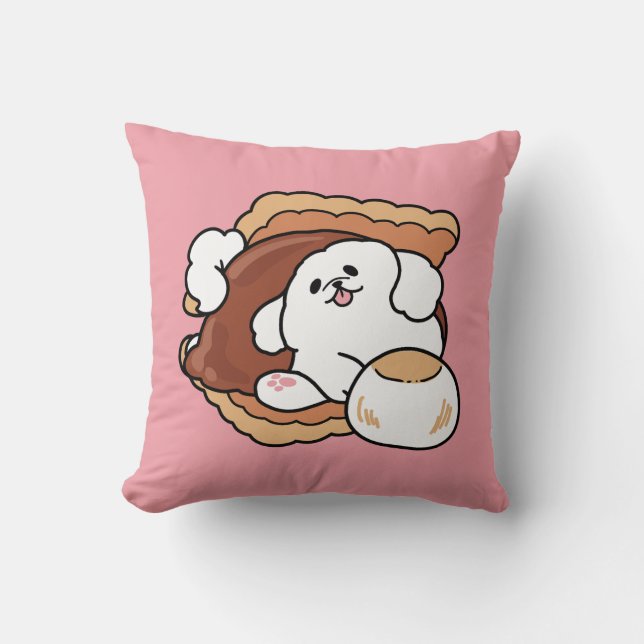 Coussin Chien drôle et design S’more – Pun pour amateur de (Recto)