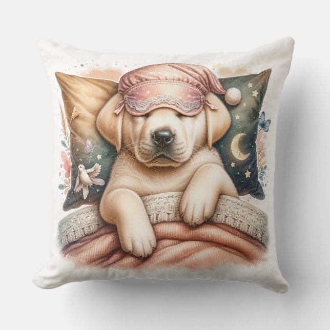 Coussin Chien du Labrador dormant mignon (Recto)