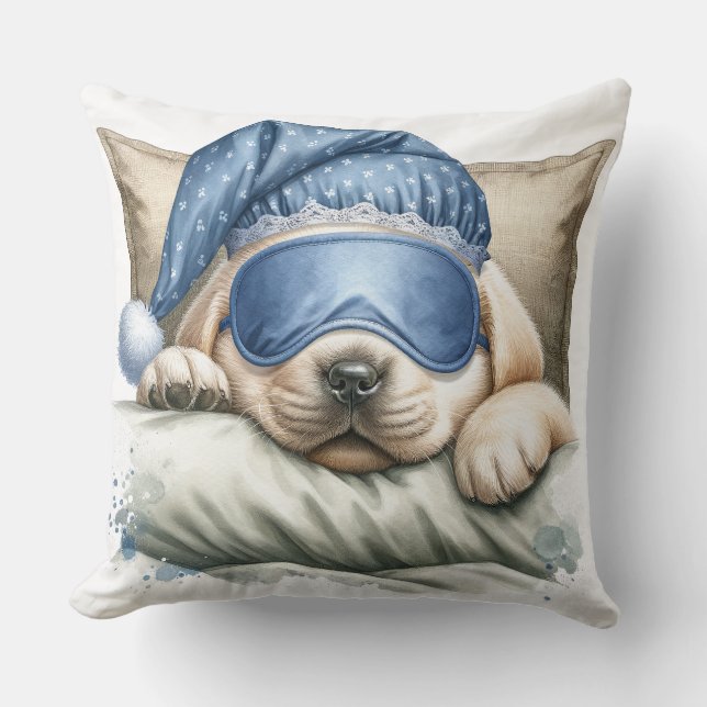 Coussin Chien du Labrador dormant mignon (Recto)