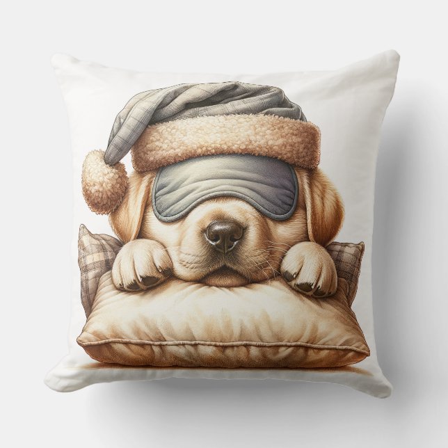 Coussin Chien du Labrador dormant mignon (Recto)