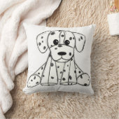 Coussin Chien en dalmate dessin simple noir (Couverture)
