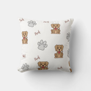 Coussin Chien et pattes blanc Chien et pattes Jeter l'orei