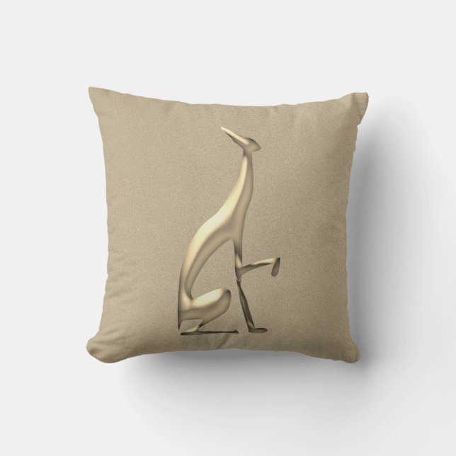Coussin Chien Greyhound Or Élégant (Recto)
