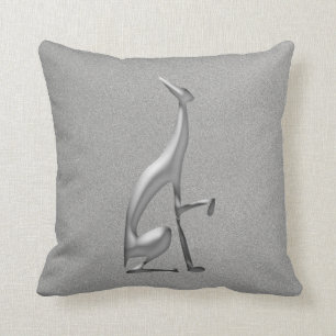 Coussin Chien Greyhound Simple Argent Élégant Métallique