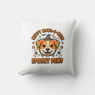 Coussin Chien Halloween Pattes Effrayantes
