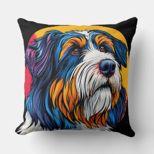 Coussin Chien Illustrant une Créativité Vibrante