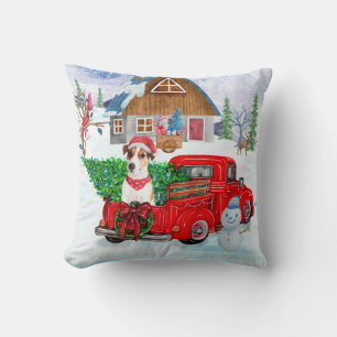 Coussin Chien Jack Russell dans un camion de livraison de
