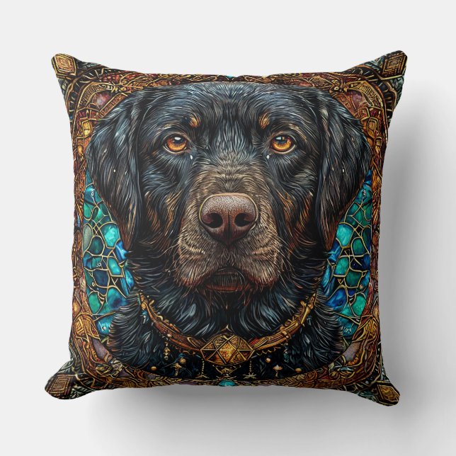 Coussin Chien labrador noir (Recto)