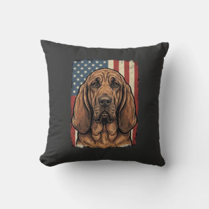 Coussin Chien Limier Patriotique Drapeau Américain Art_1