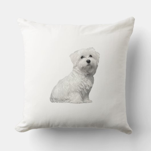 Coussin Chien maltais mignon (Recto)
