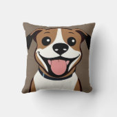 Coussin Chien marron heureux de chiot  (Verso)