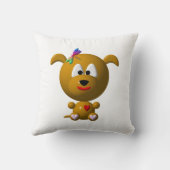 Coussin Chien mignon avec libellule (Verso)