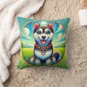 Coussin Chien mignon avec une expression joyeuse (Couverture)