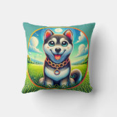 Coussin Chien mignon avec une expression joyeuse (Verso)