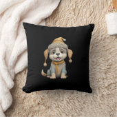 Coussin Chien mignon avec vêtements d'hiver (Couverture)