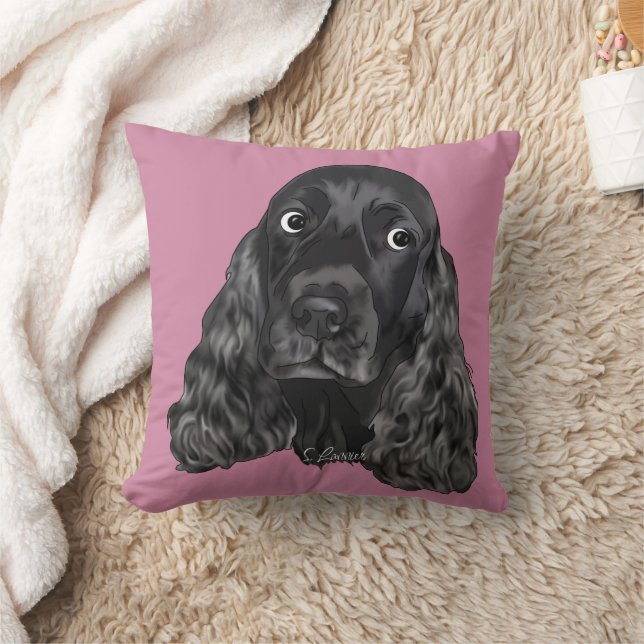 Coussin Chien mignon Cocker Spaniel noir (Couverture)