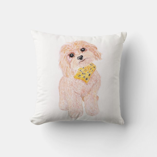 Coussin Chien mignon et moelleux. (Recto)