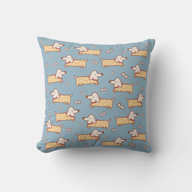 Coussin Chien mignon et Motif sans os (Recto)