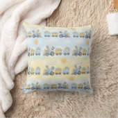 Coussin Chien mignon et train Jaune Bleu Jaune (Couverture)
