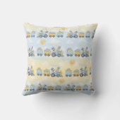 Coussin Chien mignon et train Jaune Bleu Jaune (Verso)
