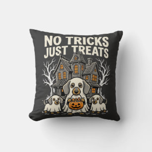 Coussin Chien Mignon Halloween Pas de Farces Rien que des