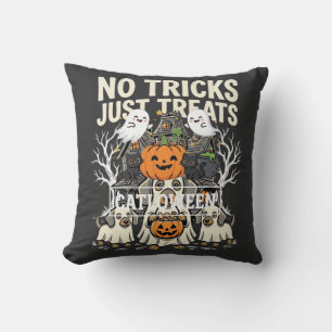 Coussin Chien Mignon Halloween Pas de Farces Rien que des