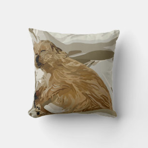 Coussin Chien mignon Little Daisy ayant une couette jour