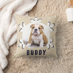 Coussin Chien Nom de l'animal de compagnie Photo Snowflake