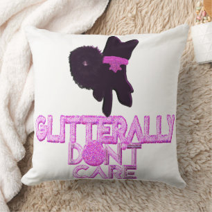 Coussin Chien pailleté s'en fiche