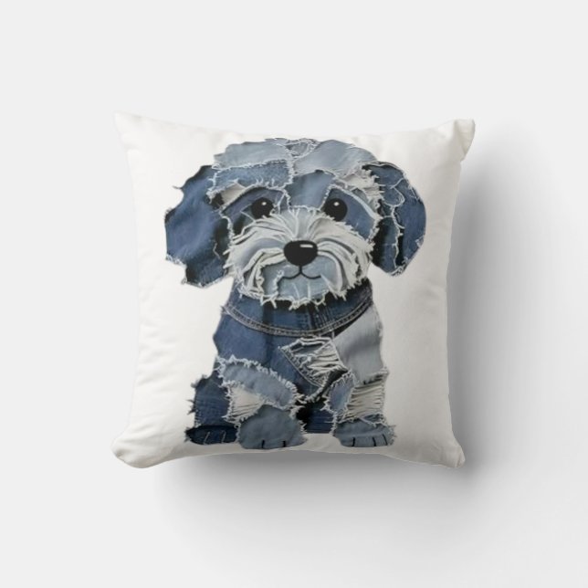 Coussin Chien Patchwork (Recto)