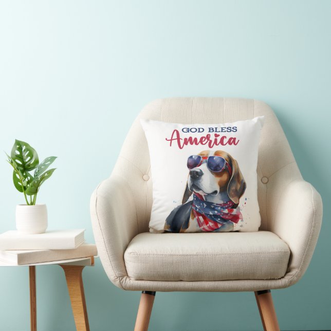 Coussin Chien Patriote-Beagle (Chaise)