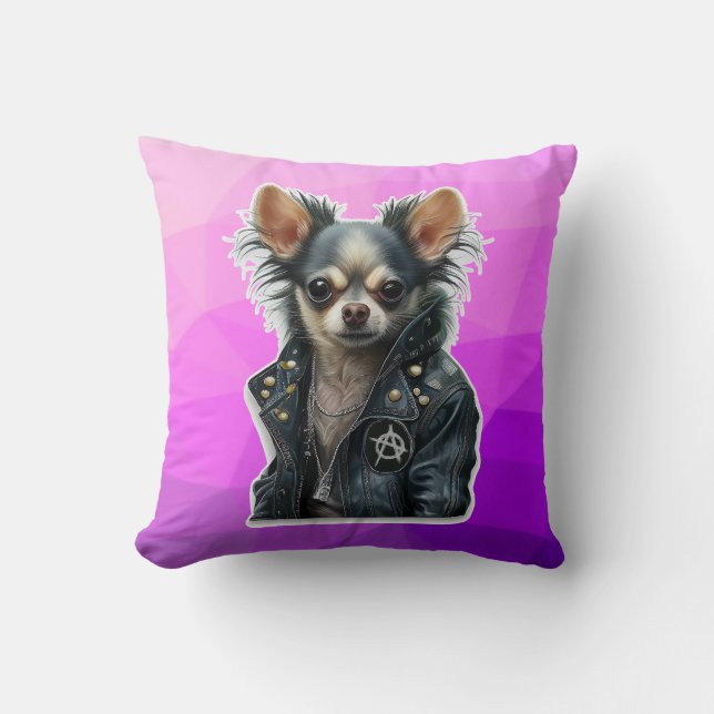 Coussin Chien Punk Chihuahua (Recto)