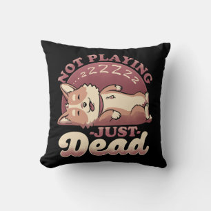 Coussin Chien qui fait le mort - Ironie mignonne pour anim